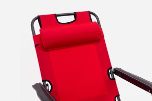 SKŁADANY LEŻAK Z PODNÓŻKIEM I ZAGŁÓWKIEM CZERWONY