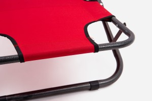 SKŁADANY LEŻAK Z PODNÓŻKIEM I ZAGŁÓWKIEM CZERWONY