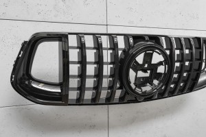 MERCEDES GLE W167 2019+ GRILL PANAMERICANA GT BRABUS STYLE CZARNY Z KAMERĄ