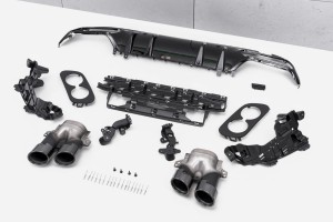 MERCEDES C-CLASS W205 2014-2021 DYFUZOR TYLNY Z PDC ZESTAW STYLIZUJĄCY NA AMG C43