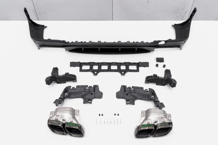 MERCEDES GLC X253 2019-2022 PO FACELIFTINGU DYFUZOR TYLNY Z PDC ZESTAW STYLIZUJĄCY NA AMG GLC63