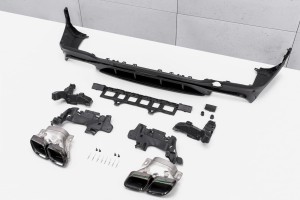 MERCEDES GLC X253 2019-2022 PO FACELIFTINGU DYFUZOR TYLNY Z PDC ZESTAW STYLIZUJĄCY NA AMG GLC63