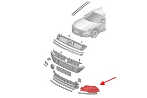 VOLKSWAGEN ARTEON 2017-2020 PRZED FACELIFTINGIEM KRATKA ZDERZAKA PRZEDNIEGO LEWA 3G8853665