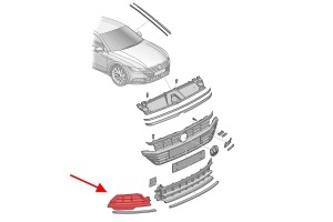 VOLKSWAGEN ARTEON 2017-2020 PRZED FACELIFTINGIEM KRATKA ZDERZAKA PRZEDNIEGO PRAWA 3G8853666