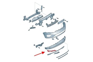 VOLKSWAGEN TOUAREG II 7P 2014-2018 PO FACELIFTINGU RAMKA PRZEDNIEJ LAMPY PRZECIWMGIELNEJ PRAWA 7P6807490H