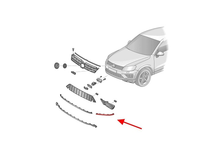 VOLKSWAGEN TOUAREG II 7P 2014-2018 PO FACELIFTINGU CHROMOWANA LISTWA PRZEDNIEGO ZDERZAKA LEWA 7P68532532ZZ