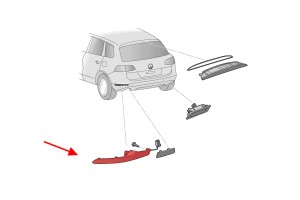 VOLKSWAGEN TOUAREG II 7P 2014-2018 PO FACELIFTINGU LEDOWA LAMPA PRZECIWMGIELNA ODBLASK TYLNY LEWY 7P6945701K