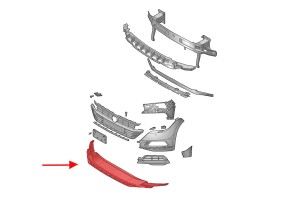 VOLKSWAGEN ARTEON 2017+ R-LINE SPOILER DOKŁADKA PRZEDNIEGO ZDERZAKA 3G8805903A