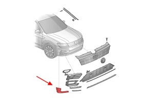 VOLKSWAGEN TIGUAN II R-LINE 2016+ KRATKA PRZEDNIEGO ZDERZAKA PRAWA 5NA853212C