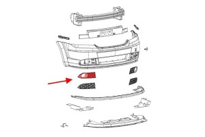 DODGE JOURNEY I 2008-2010 PRZED LIFTINGIEM KRATKA ZDERZAKA PRZEDNIEGO PRAWA 68079850AB