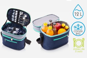 TURYSTYCZNA IZOLOWANA TORBA CHŁODZĄCA 12 L Z WYPOSAŻENIEM 2 OS
