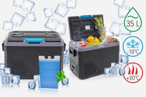 KOMPRESOROWA TURYSTYCZNA PRZENOŚNA LODÓWKO-ZAMRAŻARKA IK-15-35L 35L DO -20°C 12-24V WYŚWIETLACZ + GRATIS