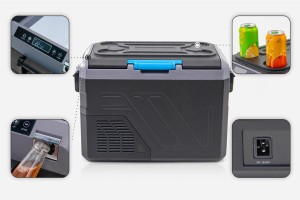 KOMPRESOROWA TURYSTYCZNA PRZENOŚNA LODÓWKO-ZAMRAŻARKA IK-15-35L 35L DO -20°C 12-24V WYŚWIETLACZ + GRATIS