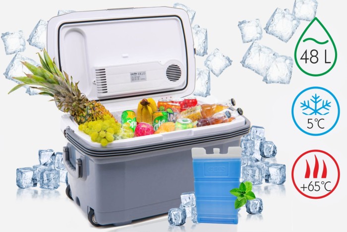 LODÓWKA TURYSTYCZNA IK-21-48L 48L 12V Z FUNKCJĄ PODGRZEWANIA 50-65°C + GRATIS