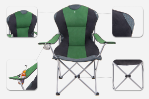 SKŁADANE KRZESŁO TURYSTYCZNE CZARNO-ZIELONE