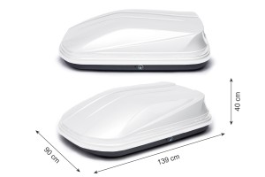 BOX DACHOWY BAGAŻNIK KUFER NA DACH 360L MODEL ROMA BIAŁY