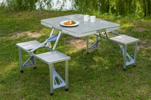 STOLIK TURYSTYCZNY Z SIEDZISKIEM SKŁADANY WALIZKA 85 x 65 CM