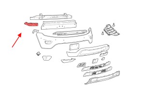 JEEP GRAND CHEROKEE IV WK2 2014-2017 ŚLIZG PRZEDNIEGO ZDERZAKA PRAWY 68223470AA