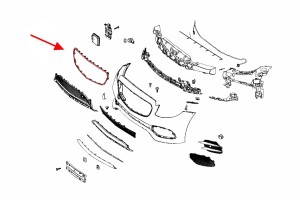 MERCEDES E-CLASS W213 2016-2020 PRZED FACELIFTINGIEM RAMKA GRILLA CHROMOWANA A2138850200
