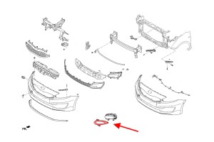 KIA CEED II JD 2012-2015 PRZED FACELIFTINGIEM RAMKA LAMPY PRZECIWMGIELNEJ PRZEDNIA LEWA 86563A2000