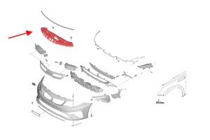 KIA OPTIMA IV JF 2018-2020 PO FACELIFTINGU OSŁONA GÓRNA PASA PRZEDNIEGO 86360D4500