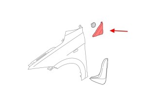 HYUNDAI ELANTRA VI AD 2015-2018 PRZED FACELIFTINGIEM ZAŚLEPKA TRÓJKĄT PODSZYBIA LEWY 86180F2000