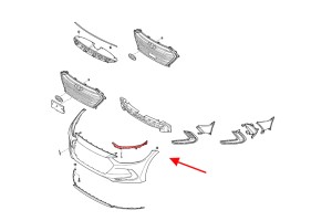 HYUNDAI ELANTRA VI AD 2015-2018 PRZED FACELIFTINGIEM ŚLIZG PRZEDNIEGO ZDERZAKA LEWY 86553F2000