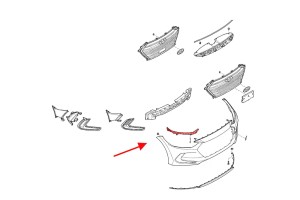 HYUNDAI ELANTRA VI AD 2015-2018 PRZED FACELIFTINGIEM ŚLIZG PRZEDNIEGO ZDERZAKA PRAWY 86554F2000