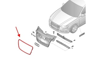 AUDI RS5 8T 2012-2015 PO FACELIFTINGU RAMKA GRILLA CZARNA 8T0853651N