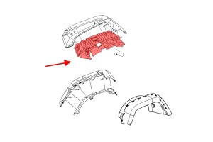 JEEP WRANGLER JK 2007-2018 WSPORNIK ŚLIZG PRAWEGO PRZEDNIEGO NADKOLA 55078134AF