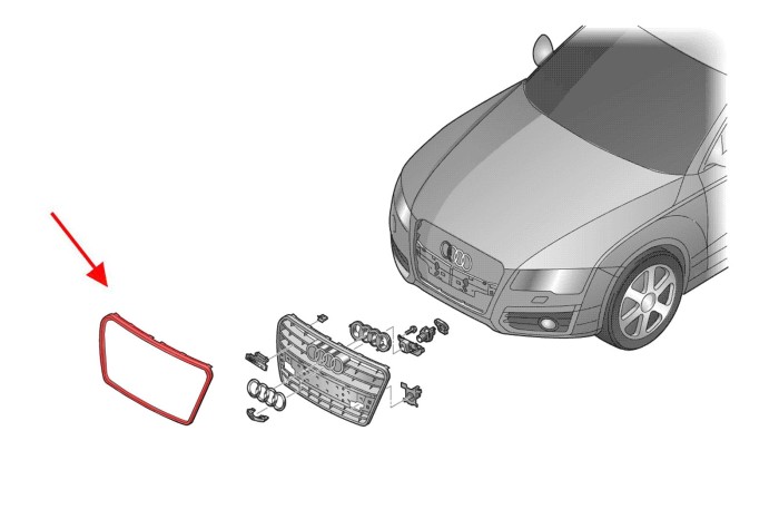 AUDI RS7 4G 2012-2015 PRZED FACELIFTINGIEM RAMKA GRILLA CHROMOWANA 4G8853651A