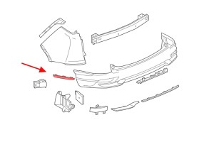 HONDA CR-V V 2018-2023 LISTWA ZDERZAKA TYLNEGO CZARNA LEWA 71519TLAA11