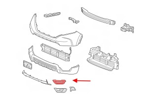 HONDA CR-V V 2018-2019 PRZED FACELIFTINGIEM KRATKA HALOGENU LEWA Z CHROMOWANĄ LISTWĄ 71153TLAA01