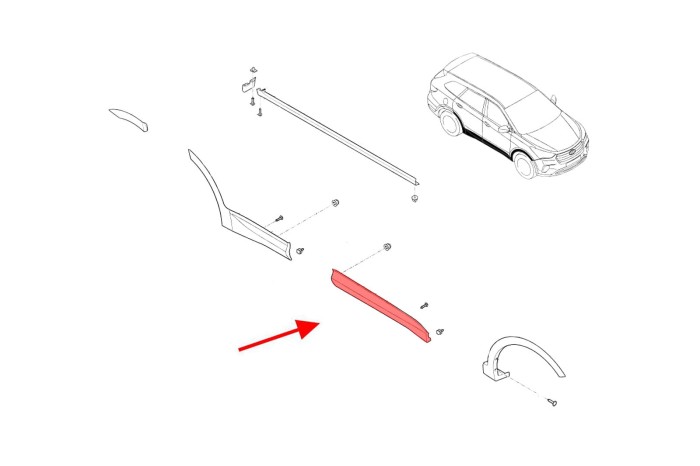 HYUNDAI SANTA FE III DM 2012-2018 LISTWA DRZWI PRZEDNICH PRAWA 877222W000