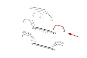 JEEP GRAND CHEROKEE IV WK2 2017-2021 DRUGI FACELIFTING LISTWA PRZEDNIEGO BŁOTNIKA GŁADKA PRAWA 5XT68RXFAC