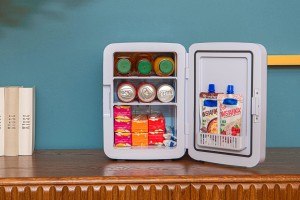 LODÓWKA BIUROWA 10L 12V Z FUNKCJĄ GRZANIA DO 50-65°C BIAŁA + GRATIS