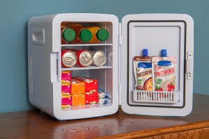 LODÓWKA BIUROWA 10L 12V Z FUNKCJĄ GRZANIA DO 50-65°C BIAŁA + GRATIS