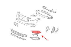 HONDA CIVIC X 2019-2021 PO FACELIFTINGU KRATKA HALOGENU Z CHROMOWANĄ LISTWĄ LEWA 71185TBAK50