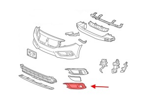 HONDA CIVIC X 2019-2021 PO FACELIFTINGU KRATKA HALOGENU Z CHROMEM LEWA 71185TBAA50