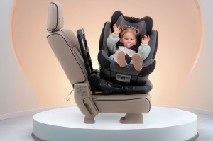 FOTELIK SAMOCHODOWY OBROTOWY 360° CZARNO-SZARY 40-150 CM i-Size R129 + ISOFIX