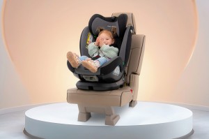 FOTELIK SAMOCHODOWY OBROTOWY 360° CZARNO-SZARY 40-150 CM i-Size R129 + ISOFIX