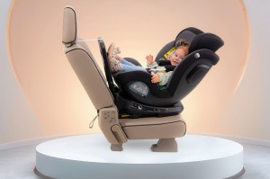 FOTELIK SAMOCHODOWY OBROTOWY 360° CZARNO-SZARY 40-150 CM i-Size R129 + ISOFIX