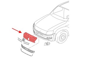 VOLKSWAGEN AMAROK I 2009-2020 ATRAPA CHŁODNICY GRILL CHROMOWANY 2HH853653