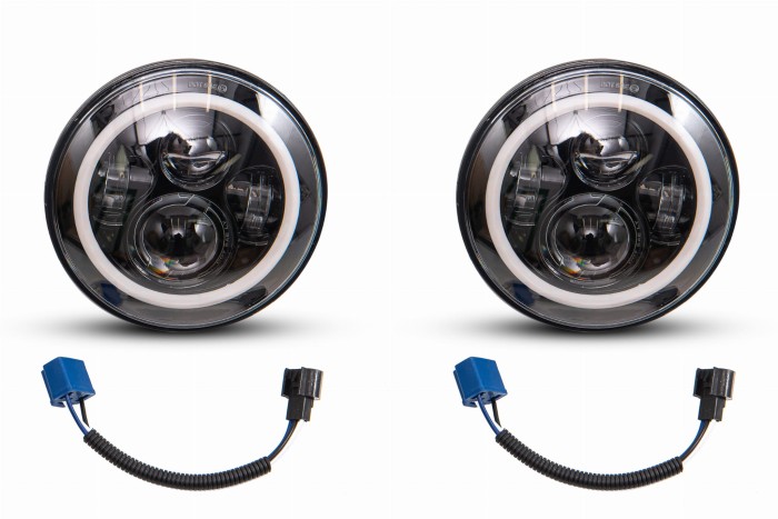 JEEP WRANGLER JK 2007-2018 LAMPY PRZEDNIE LEDOWE 7'' HALO EYES