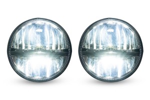 JEEP WRANGLER JK 2007-2018 CZARNE LAMPY PRZEDNIE LED 7" 30W