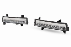 JEEP COMPASS II MP 2017-2020 PRZED FACELIFTINGIEM ŚWIATŁA DRL LED DO JAZDY DZIENNEJ PRAWE + LEWE Z KIERUNKOWSKAZEM 68266926AA / 68266927AA