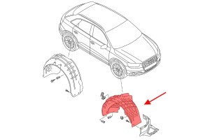 AUDI Q3 2011-2018 MATERIAŁOWE NADKOLE PRZEDNIE PRAWE 8U0821172D