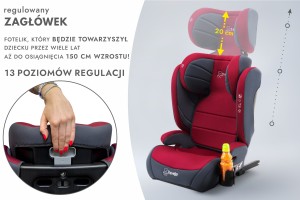 CARMEN FOTELIK SAMOCHODOWY PODSTAWKA 2w1 I SIZE 100-150 CM R129 ISOFIX