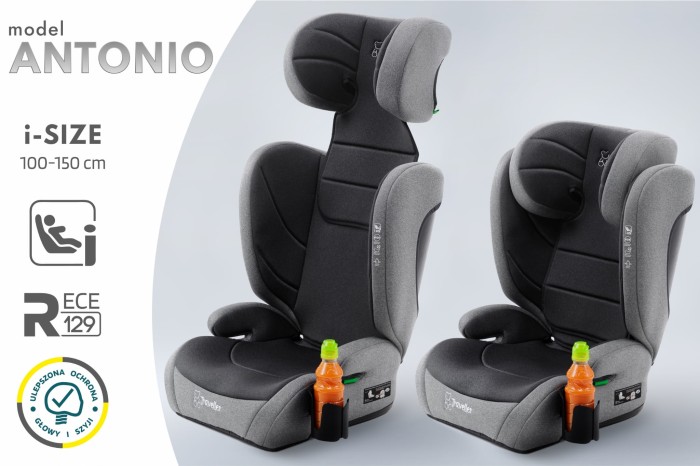 ANTONIO FOTELIK SAMOCHODOWY PODSTAWKA 2w1 I SIZE 100-150 CM R129