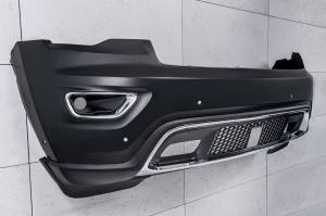 JEEP GRAND CHEROKEE IV WK2 2017-2021 DRUGI FACELIFTING KOMPLETNY ZDERZAK PRZEDNI Z PDC BEZ SPRYSKIWACZY Z GRILLEM 68333498AA